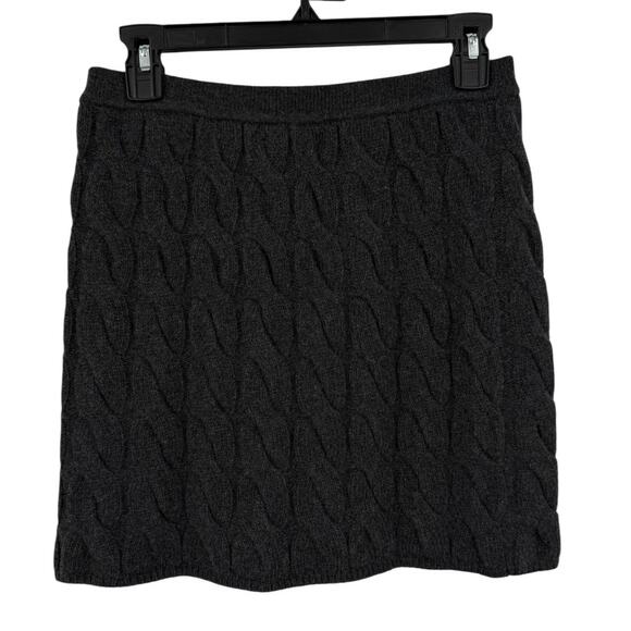 Theory Cable Knit Felted Wool-Cashmere mini skirt gray size Medium M - Picture 4 of 6